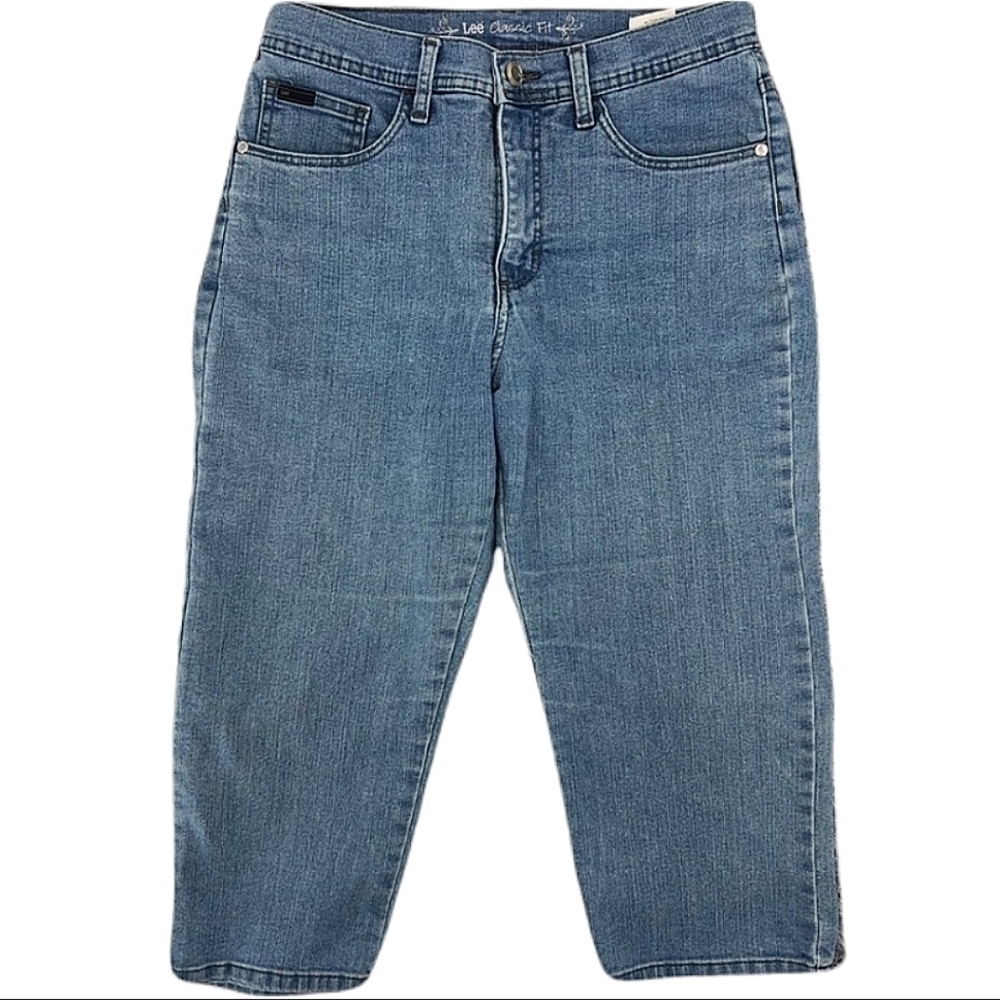 Lee Women’s 6 Light Blue Denim Capri Jeans Stretch - Picture 1 of 7